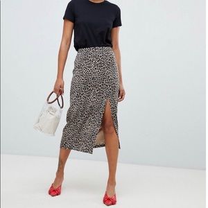 Cheetah print midi skirt